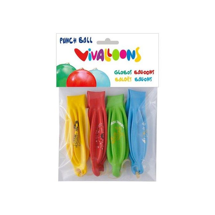 Globos Punch Ball Mini Diseños Surtidos Bolsa 4