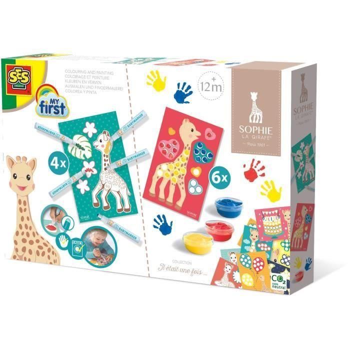 SES Creative Sophie la Jirafa - Kit de Actividades Artísticas 2 en 1: Colorear, Pintar con Dedos y Marcadores Lavables SES Creative Sophie la Jirafa - Kit de Actividades Artísticas 2 en 1: Colorear, Pintar con Dedos y Marcadores Lavables