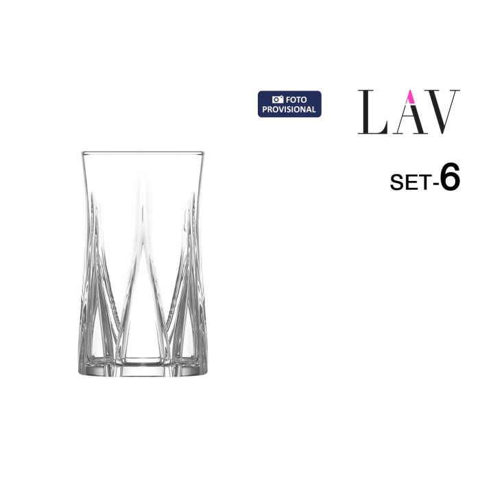 LAV Set 6 Vasos Zoey de Cristal 380 ml (8 Cajas)