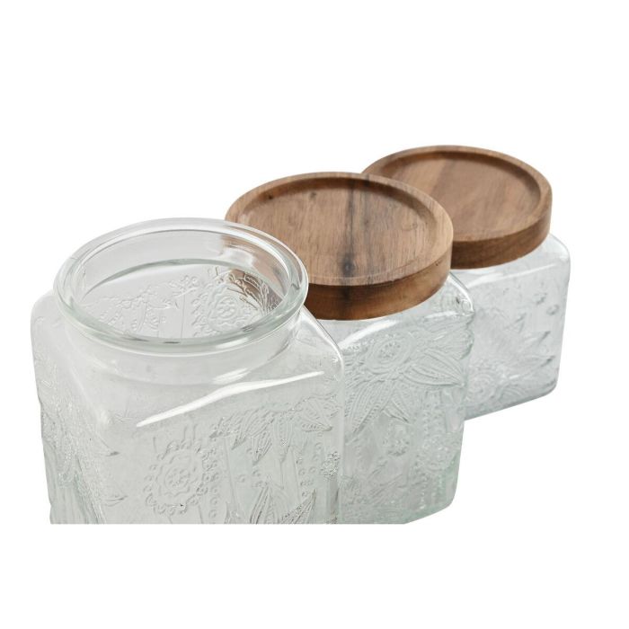 Bote Basicos DKD Home Decor Natural 9.5 x 17.5 x 9.5 cm Set de 3 2