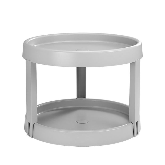 Metaltex Organizador giratorio Giro-2 para armarios de cocina, despensa o baño, 2 alturas Ø28 x 21 cm Gris 1