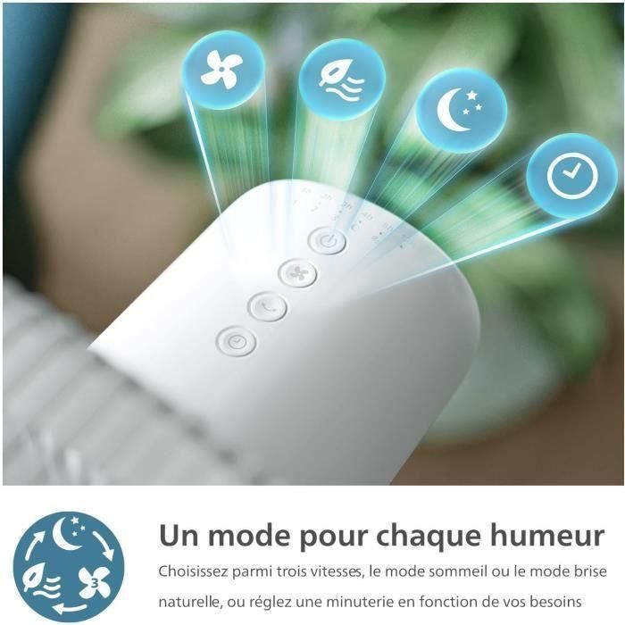 Philips CX2550/00 Ventilador de Pedestal Altura Regulable 82-125 cm Ultra Silencioso Blanco 3