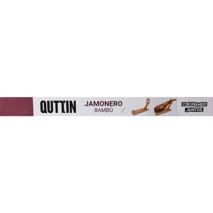Quttin Soporte Jamonero de Bambú – Base para Cortar Jamón Curado, 48.6 x 16.5 x 5.4 cm (8 Unidades) 1