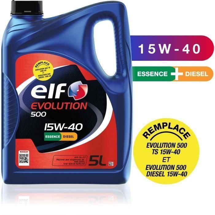 Aceite de motor - ELF - Evolution 500 15W-40 - 5L 2 Aceite de motor - ELF - Evolution 500 15W-40 - 5L 2
