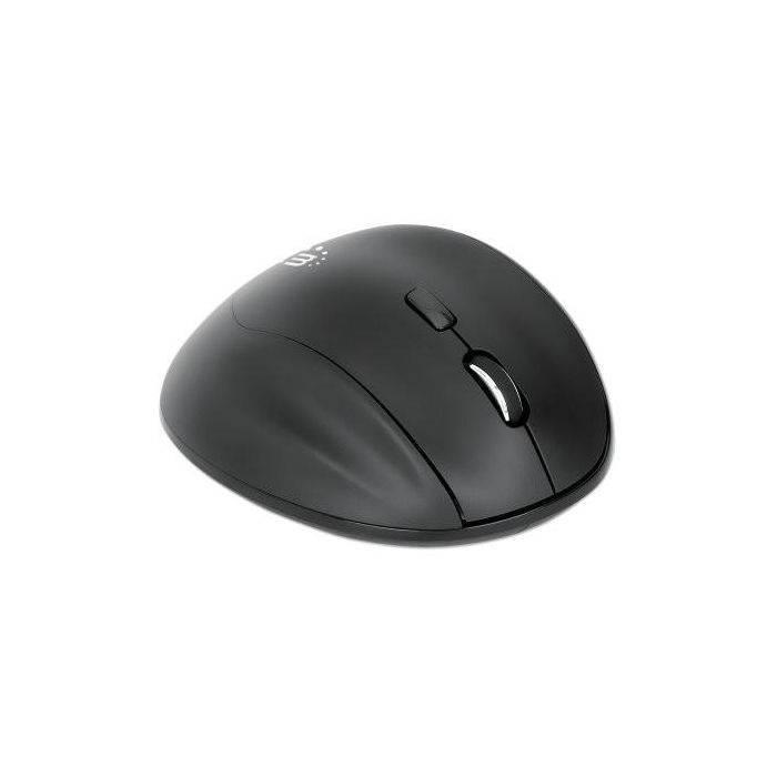 Manhattan Ratón Inalámbrico Ergonómico USB-A/C Óptico 1600 DPI Negro 6 Botones para Oficina 2