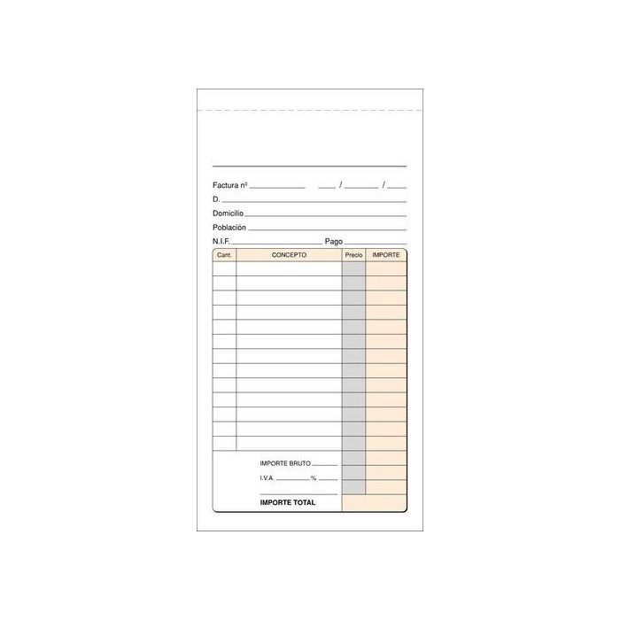 Talonario Facturas 3 Del Folio Nat. Dupl. Aut. Loan 10 unidades