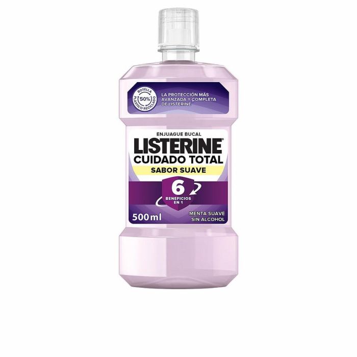 Listerine Total Care Zero Enjuague Bucal Sin Alcohol 500 ml. Protección Completa, Combate Placa, Sarro y Gérmenes, Aliento Fresco.