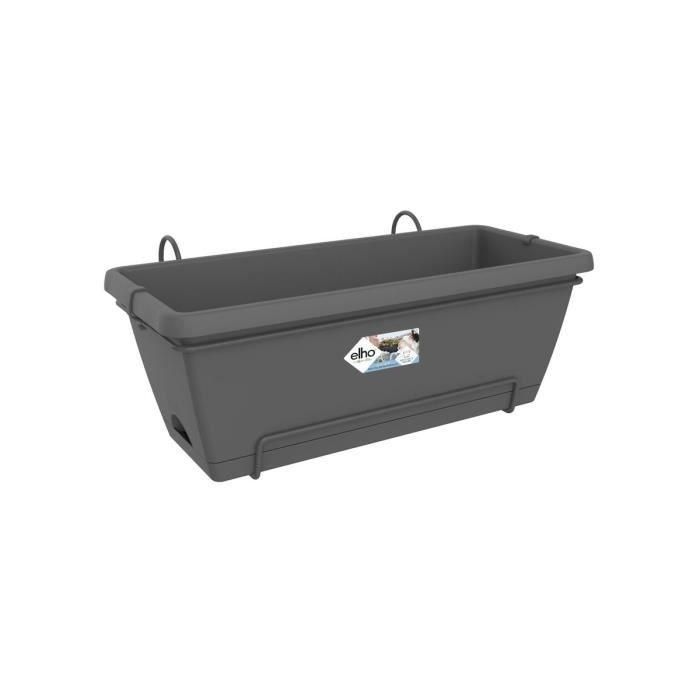 Elho Barcelona XL Allin1 55 Jardinera rectangular perforada de plástico antracita, 18L para balcón y exterior Elho Barcelona XL Allin1 55 Jardinera rectangular perforada de plástico antracita, 18L para balcón y exterior