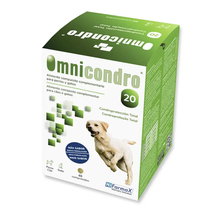 Omnicondro-20 60 Comprimidos para Perros - Glucosamina, Condroitina, Vitamina E y C - Condroprotector Articular Omnicondro-20 60 Comprimidos para Perros - Glucosamina, Condroitina, Vitamina E y C - Condroprotector Articular