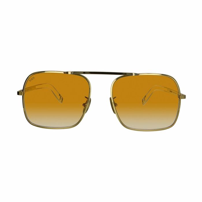 Tod'S Gafas de Sol TO0345 30F Unisex, Cuadradas Metal Dorado, Cristal Marrón Degradado, 140 mm 1