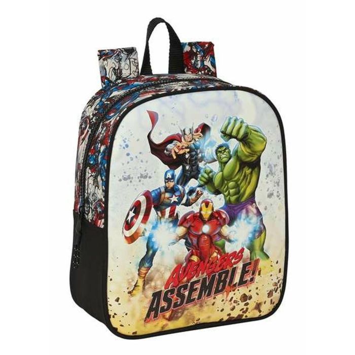 Safta Mochila Guardería Escolar Infantil Adaptable a Carro Los Vengadores "Forever" con Medidas 22x27x10 cm, para Niños de 3 Años