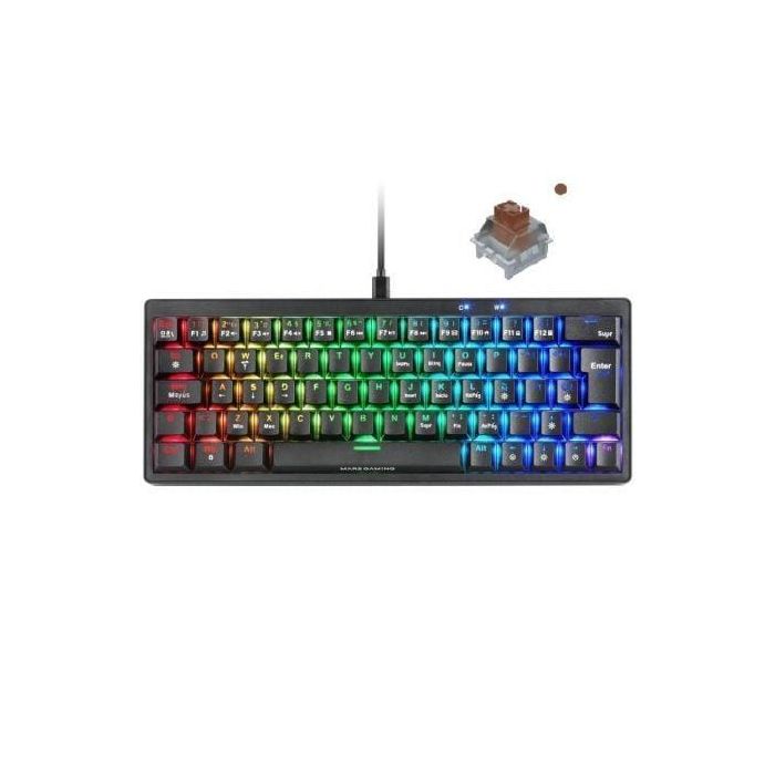 Teclado Gaming Mecánico Mars Gaming MKMINIPRO/ Switch Marrón/ Negro Teclado Gaming Mecánico Mars Gaming MKMINIPRO/ Switch Marrón/ Negro