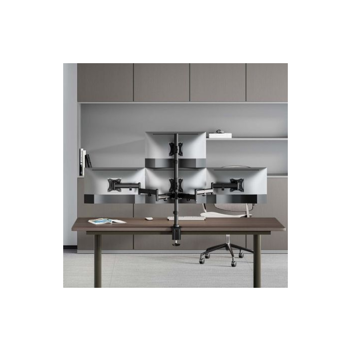 Soporte de Mesa para 4 Monitores y TV Aisens DT27TSR-379/ Giratorio/ Inclinable/ hasta 8kg 2 Soporte de Mesa para 4 Monitores y TV Aisens DT27TSR-379/ Giratorio/ Inclinable/ hasta 8kg 2