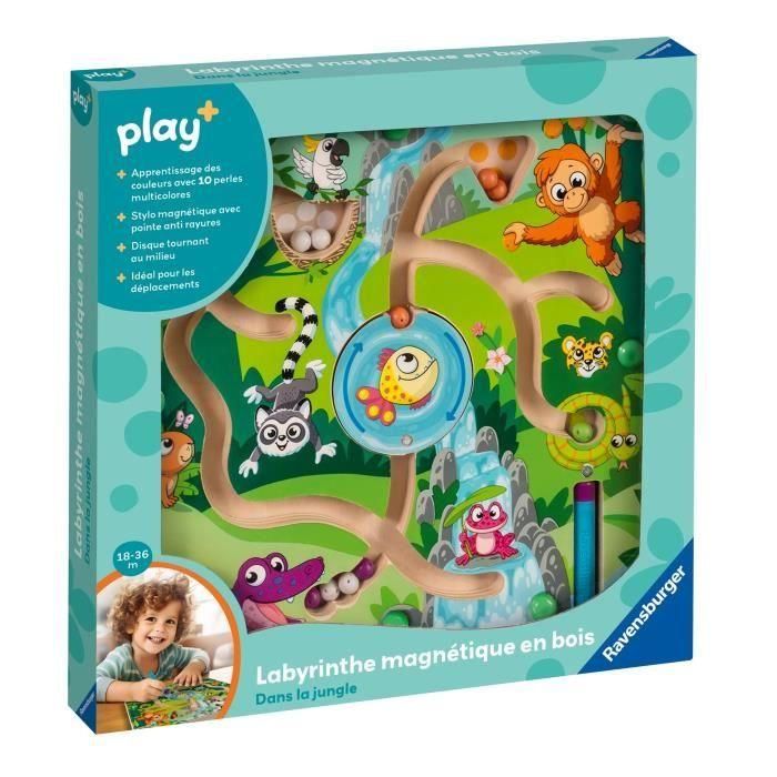 Ravensburger -PLAY + - Laberinto magnético de madera En la jungla - A partir de 18 meses - Versión francesa - 34018 3 Ravensburger -PLAY + - Laberinto magnético de madera En la jungla - A partir de 18 meses - Versión francesa - 34018 3
