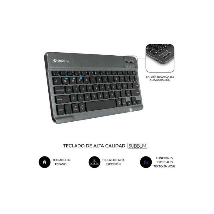 Funda con Teclado Subblim Keytab Pro BT Lenovo Idea Tab 11" 2025/ Negra 2