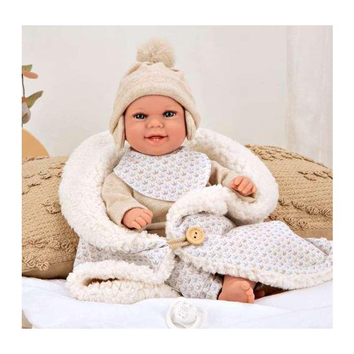Muñeca elegance 35 cm babyto beige c/manta (muñeco de peso) 2