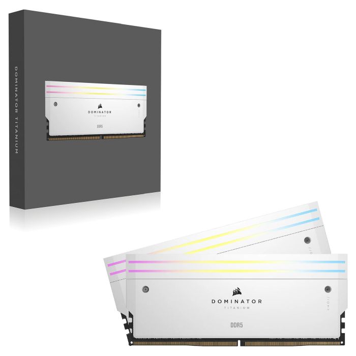 Corsair Dominator Titanium 64GB DDR5 RAM (2x32GB) 6000MHz CL30 RGB Blanco CMP64GX5M2B6000C30W