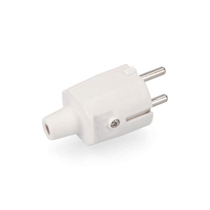 Edm Clavija de goma 10/16A 250V T/TL IP44 4,8mm blanca retráctil