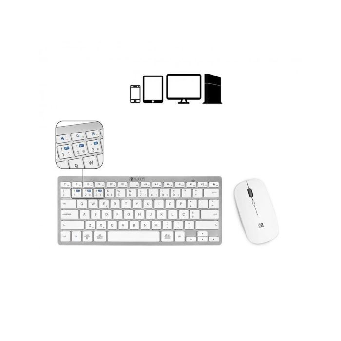 Subblim Combo Multidispositivo Compacto Silver - Teclado y Ratón Inalámbricos Bluetooth 5.2, Receptor USB 2.4G, SUBKBC-OCO015 3 Subblim Combo Multidispositivo Compacto Silver - Teclado y Ratón Inalámbricos Bluetooth 5.2, Receptor USB 2.4G, SUBKBC-OCO015 3