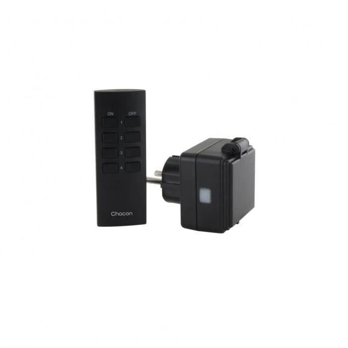 CHACON Set 3 mini enchufes exteriores On / Off - 3000W - FR + Mando a distancia 2