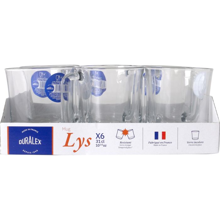 Duralex Mug Apilable Transparente 31 cl Colección Lys (12 Unidades) 1