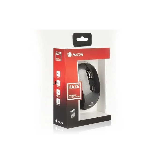 NGS Ratón Inalámbrico Haze HazeGray 2.4GHz Óptico 800/1600 DPI Grafito y Negro 4