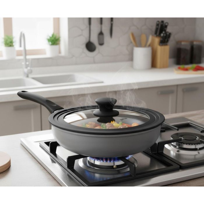 Quttin Tapa para Sartén de Vidrio con Borde de Goma, Compatible con 18, 20 y 22 cm (12 Unidades) 8