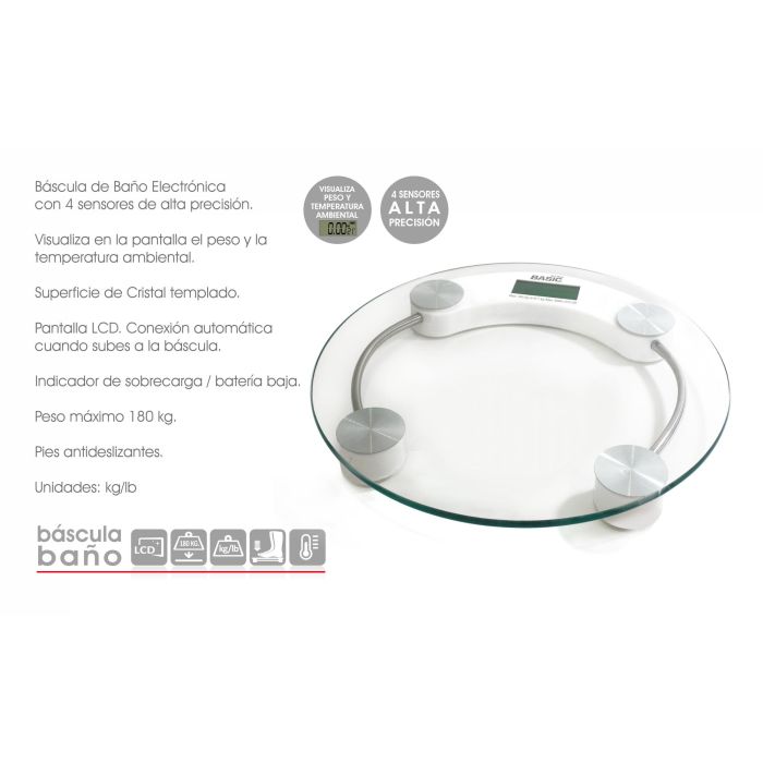 Báscula de baño digital Basic Home 150 kg (6 Unidades) 7 Báscula de baño digital Basic Home 150 kg (6 Unidades) 7