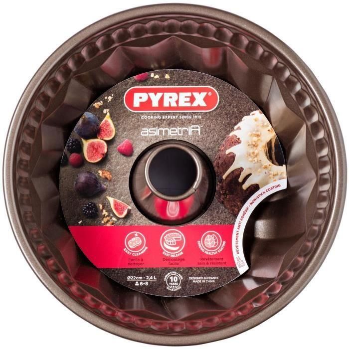 Pyrex Molde Savarin Asimetria 22 cm Antiadherente Acero Apto Horno 250° Lavavajillas Extra Resistente - 10 Años Garantía
