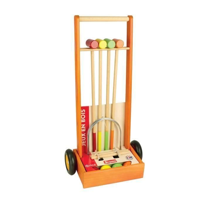 Juego de croquet de madera JEUJURA - 4 jugadores - Carro de madera 4