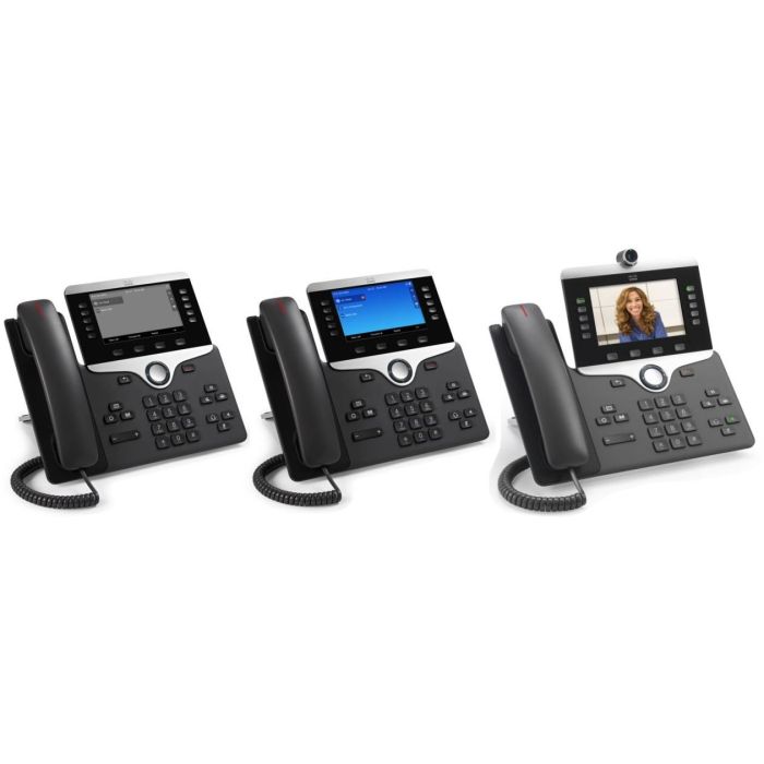 Cisco 8811 Teléfono IP Negro con pantalla LCD y soporte PoE para escritorio/pared, calidad de audio y funciones avanzadas