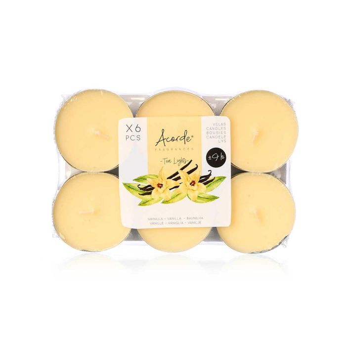 Set 6 Tea Light Maxi 9 H Vainilla Acorde 17X2CM (24 Unidades) 1 Set 6 Tea Light Maxi 9 H Vainilla Acorde 17X2CM (24 Unidades) 1