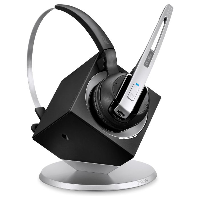 EPOS Impact DW Office ML Auriculares Inalámbricos para Oficina/Centro de Llamadas, Monoaural, Negro/Plata, Cancelación de Ruido