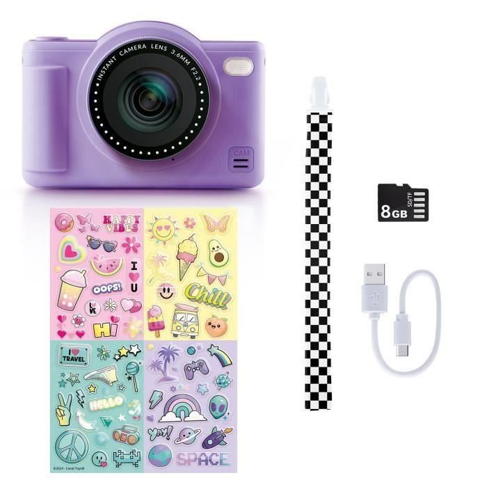 Canal Toys CTCLK041 Cámara Digital Morada Estilo Pop para Crear Fotos con Tarjeta SD de 32GB Incluida 1 Canal Toys CTCLK041 Cámara Digital Morada Estilo Pop para Crear Fotos con Tarjeta SD de 32GB Incluida 1