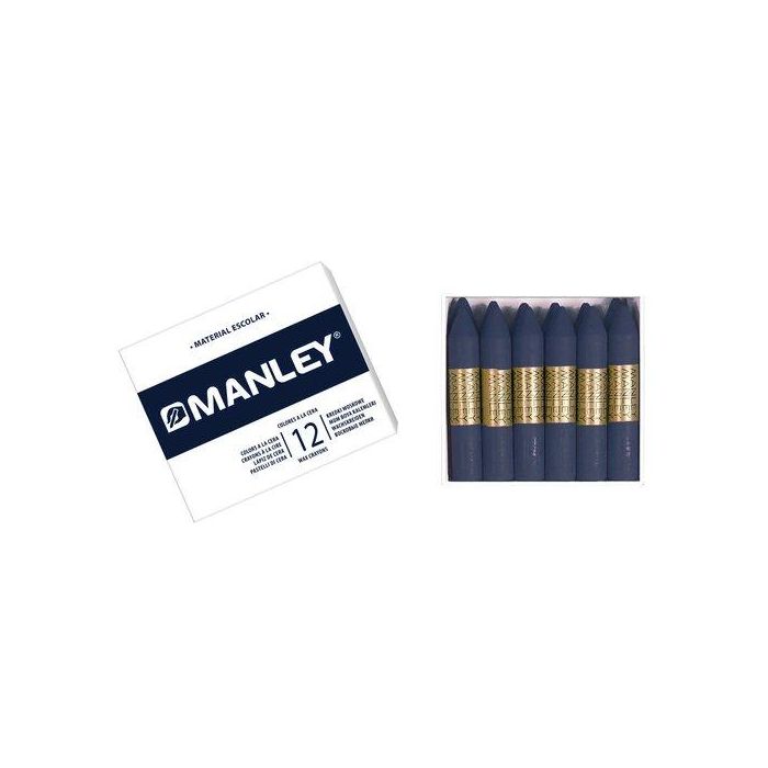 Manley Estuche de 12 Ceras 60 mm Azul Prusia