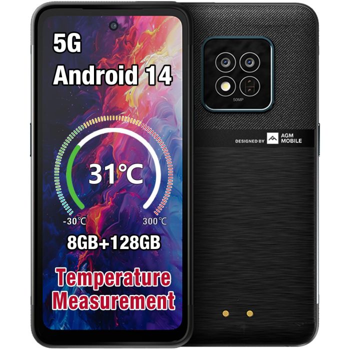 AGM X6 Phantom Rugged Smartphone 8GB RAM 128GB Almacenamiento 50MP Cámara Android 14 Transparente IP68 IP69K 1