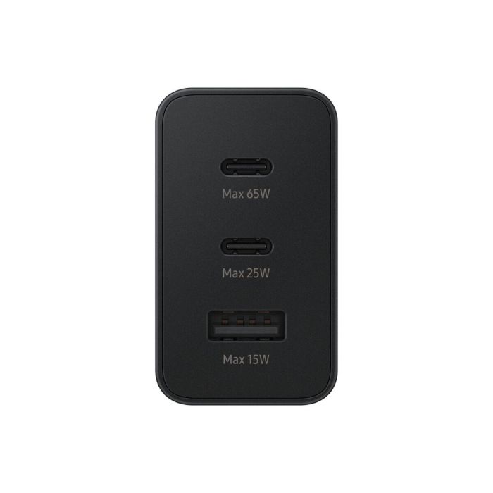 Samsung EP-T6530NBEGEU Cargador de Pared 65W Triple Puerto para Carga Rápida con 2x USB-C y 1x USB-A Negro 15