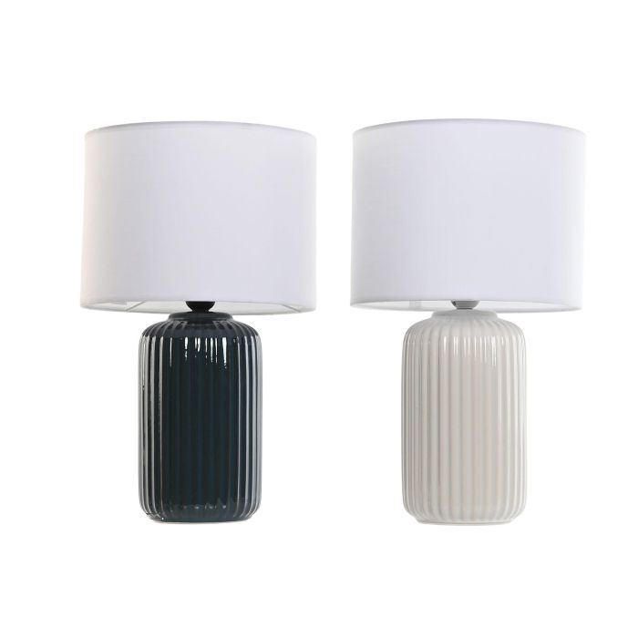 Lampara Sobremesa Urban DKD Home Decor Blanco Azul Petroleo 28 x 47 x 28 cm (2 Unidades) 3 Lampara Sobremesa Urban DKD Home Decor Blanco Azul Petroleo 28 x 47 x 28 cm (2 Unidades) 3