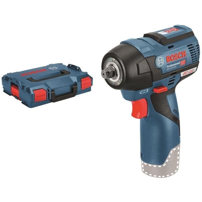 Bosch Professional GDS 12V-115 Llave de Impacto a Batería 12V, 115 Nm, 2 Velocidades Variables, Click & Go (Sin Batería), L-BOXX 1