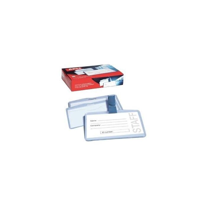 Apli Tarjeta De Identificación Horizontal Plastico 90x56 mm Con Pinza -25U- Apli Tarjeta De Identificación Horizontal Plastico 90x56 mm Con Pinza -25U-