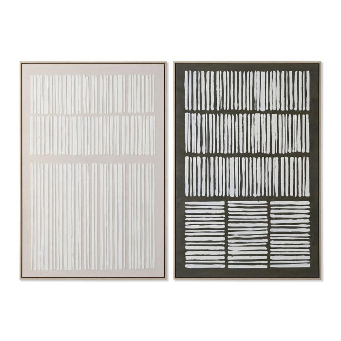 Cuadro Home ESPRIT Blanco Verde Beige Gris oscuro Poliestireno Lienzo Rayas Urbano (2 Unidades) Cuadro Home ESPRIT Blanco Verde Beige Gris oscuro Poliestireno Lienzo Rayas Urbano (2 Unidades)