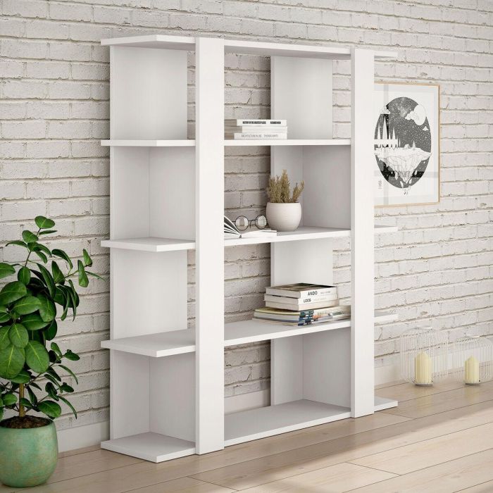 Librería Alexandra House Living Blanco Madera MDP 110 x 122 x 29 cm 4 Estantes 2