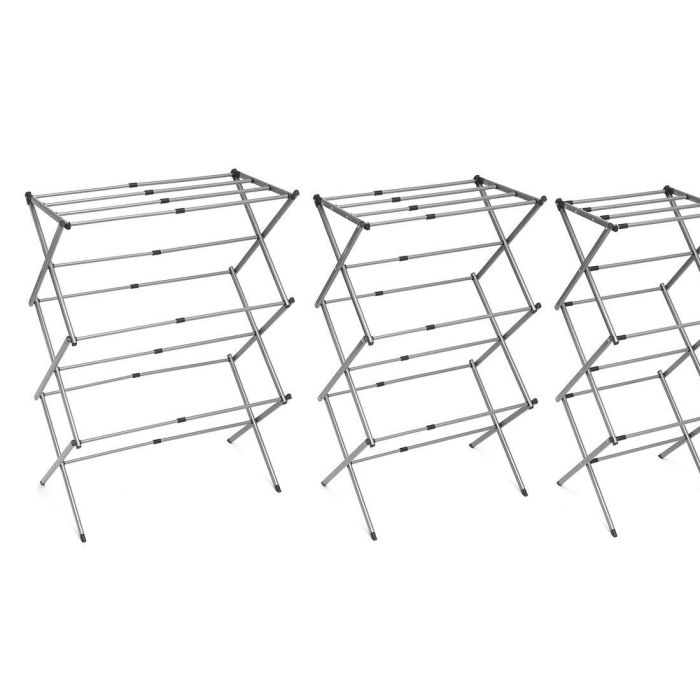 Tendedero Metálico Plegable y Extensible con 3 Alturas Cloxy InnovaGoods 11 barras 3 Tendedero Metálico Plegable y Extensible con 3 Alturas Cloxy InnovaGoods 11 barras 3