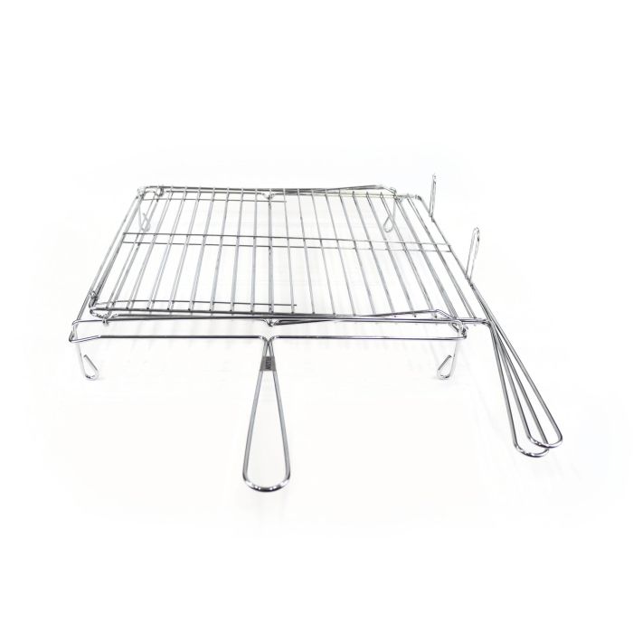 Algon Bbq Parrilla BBQ Giratoria Cromada 40x45 cm (4 Unidades) 4