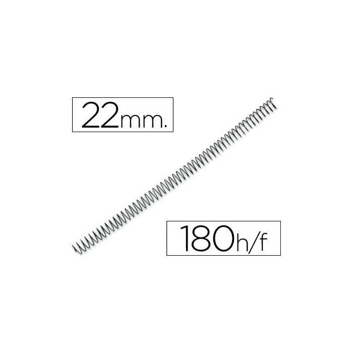 Espiral Metalico Q-Connect 64 5:1 22 mm 1,2 mm Caja De 100 Unidades