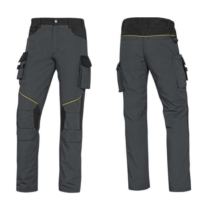 Delta Plus MCPA2STR Pantalón Ropa Bicolor Gris Negro Amarillo Talla XXL para Industria, Logística y Mantenimiento
