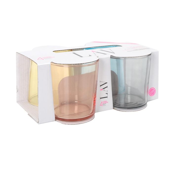 LAV Set 4 Vasos Pinta 340 cc Colores (6 Cajas)