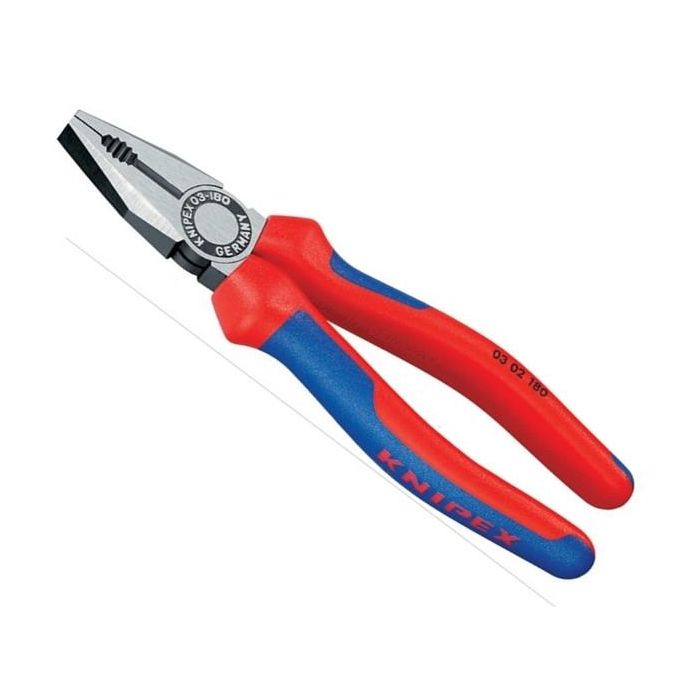 Knipex 0302180 Alicates universales 180mm filo biselado, multicomponentes, para cortar alambre blando y duro 185x54x21mm