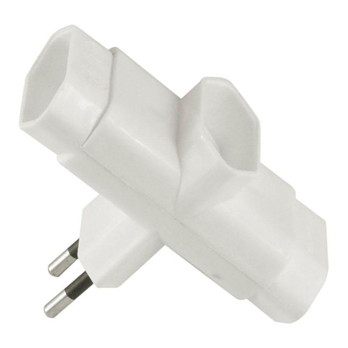Clavija triple lateral 2p 10a 250 v~ blanca Clavija triple lateral 2p 10a 250 v~ blanca