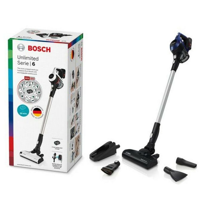 BOSCH BBS611MAT - Aspirador de varilla multifunción inalámbrico - Serie Unlimited I 6 - Aspirador de mano integrado - 2 velocidades - Azul 2 BOSCH BBS611MAT - Aspirador de varilla multifunción inalámbrico - Serie Unlimited I 6 - Aspirador de mano integrado - 2 velocidades - Azul 2